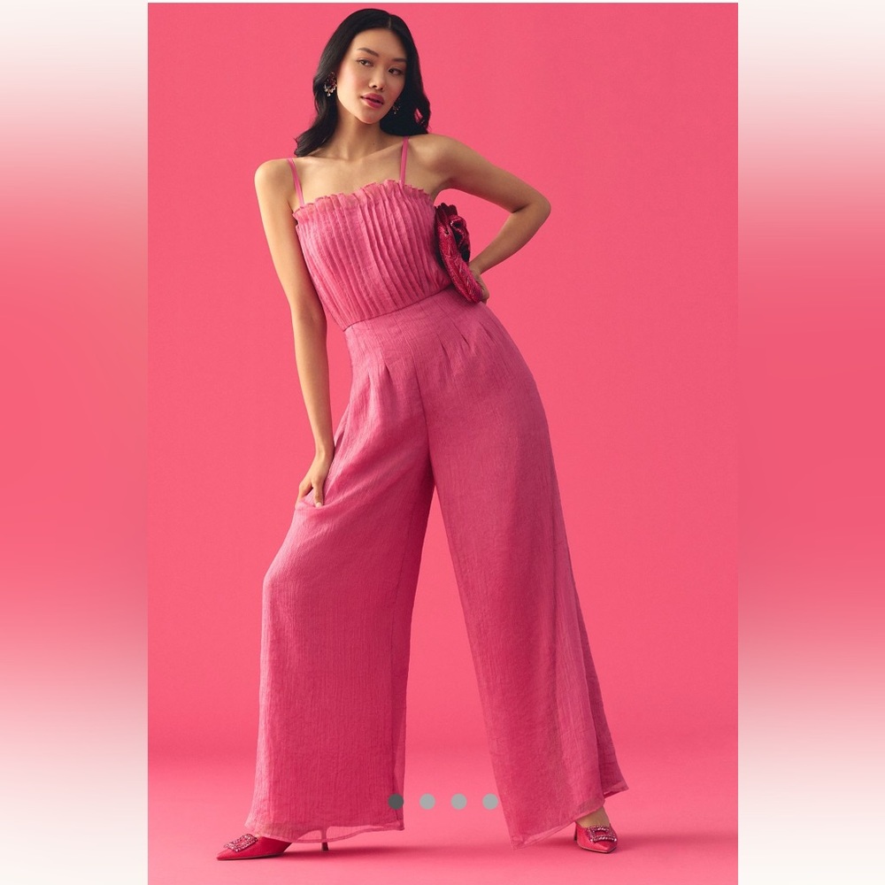 🎀 NWT ANTHROPOLOGIE HUTCH PINTUCK CHIFFON JUMPSUIT- SIZE 14 🎀